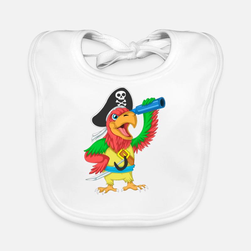 Pirate parrot arrrrr Organic Baby Bibs