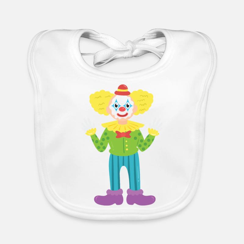 Clown - Baby Bio-Lätzchen - Weiß