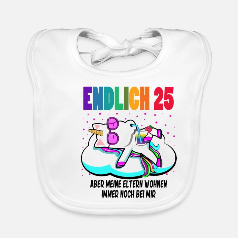 25. Geburtstag Mädchen Geschenk lustig Einhorn Baby Bio-Lätzchen