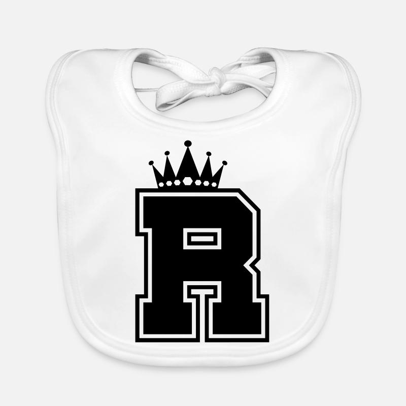 buchstabe R Krone Baby Bio-Lätzchen