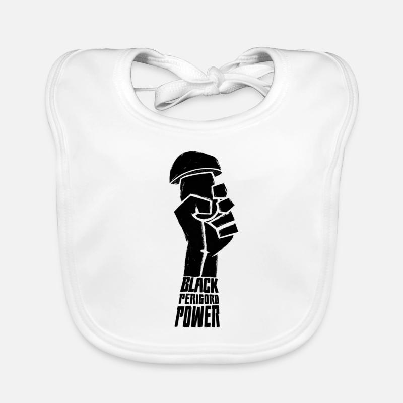 Schwarzer Perigord Power Baby Bio-Lätzchen