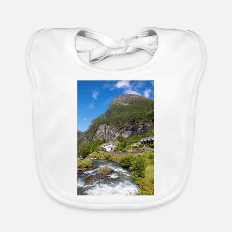 Geiranger panorama view from Storseterfossen Baby Bio-Lätzchen