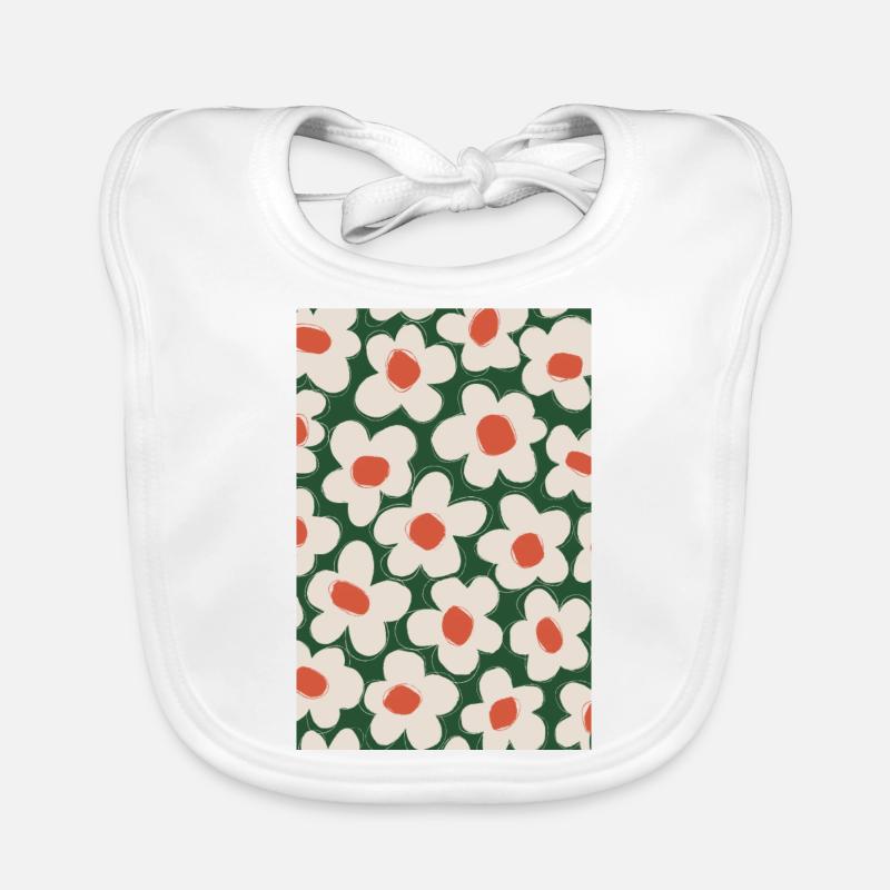 Fleurs beiges mignonnes Bavoir bio Bébé