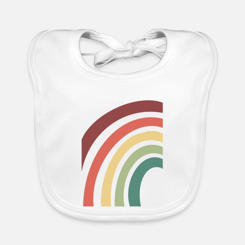 Regenbogen - Baby Bio-Lätzchen - Weiß