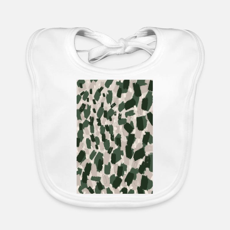 Thick Green Strokes Pattern Baby Bio-Lätzchen