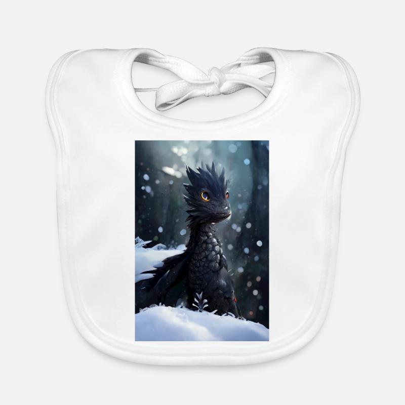 Junger schwarzer Drache Baby Bio-Lätzchen