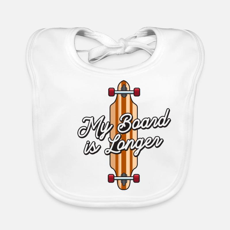 My board is a longboarder Organic Baby Bibs