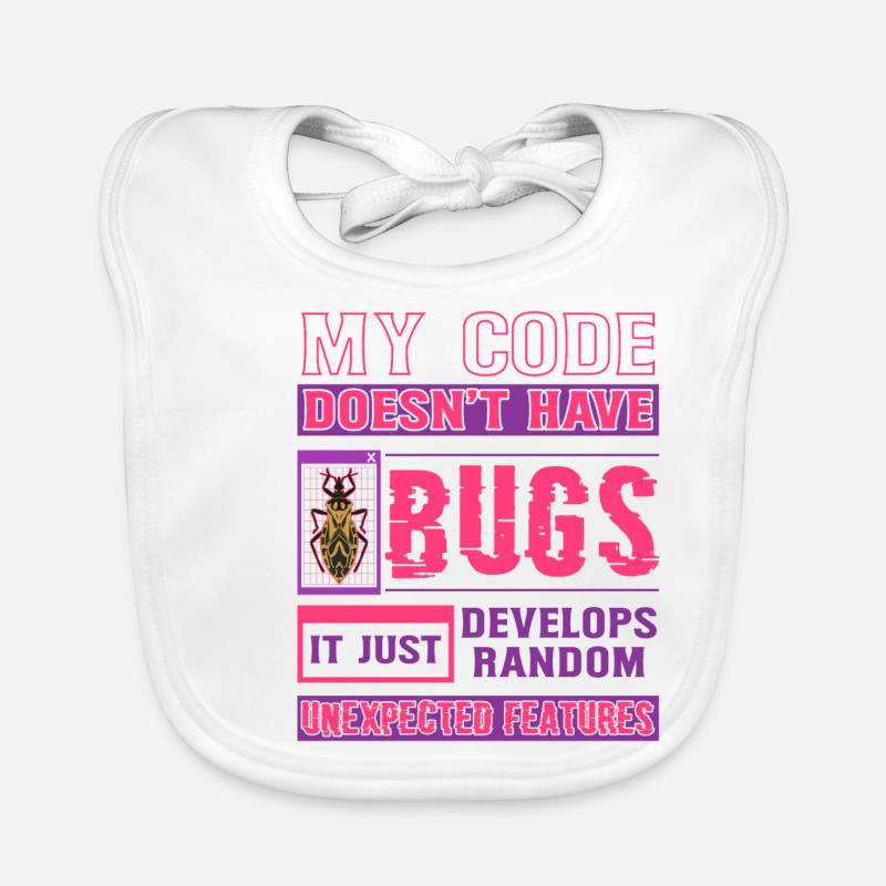 Developer My Code Hat Keine Bugs Funny Coding Baby Bio-Lätzchen