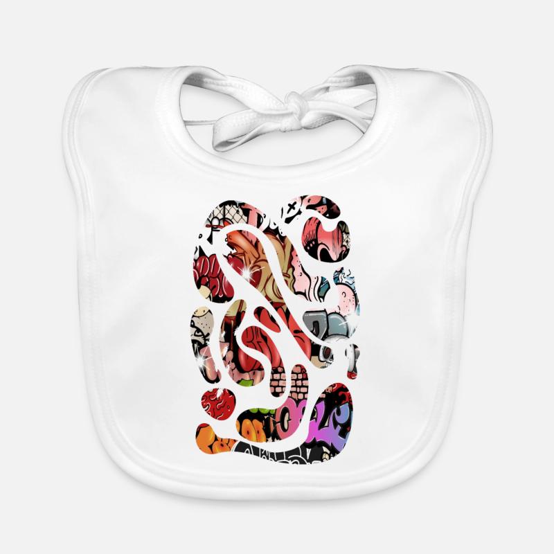 Graffiti style Splash hip hop colors painter color Organic Baby Bibs