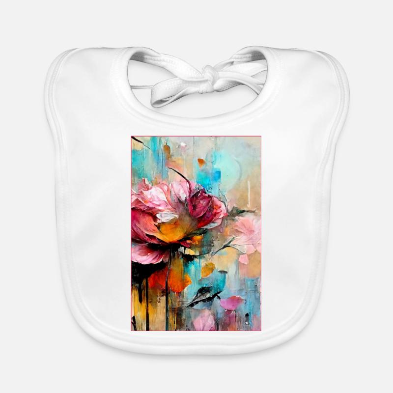 Foral Abstract Rose Blooms Abstrakt Baby Bio-Lätzchen