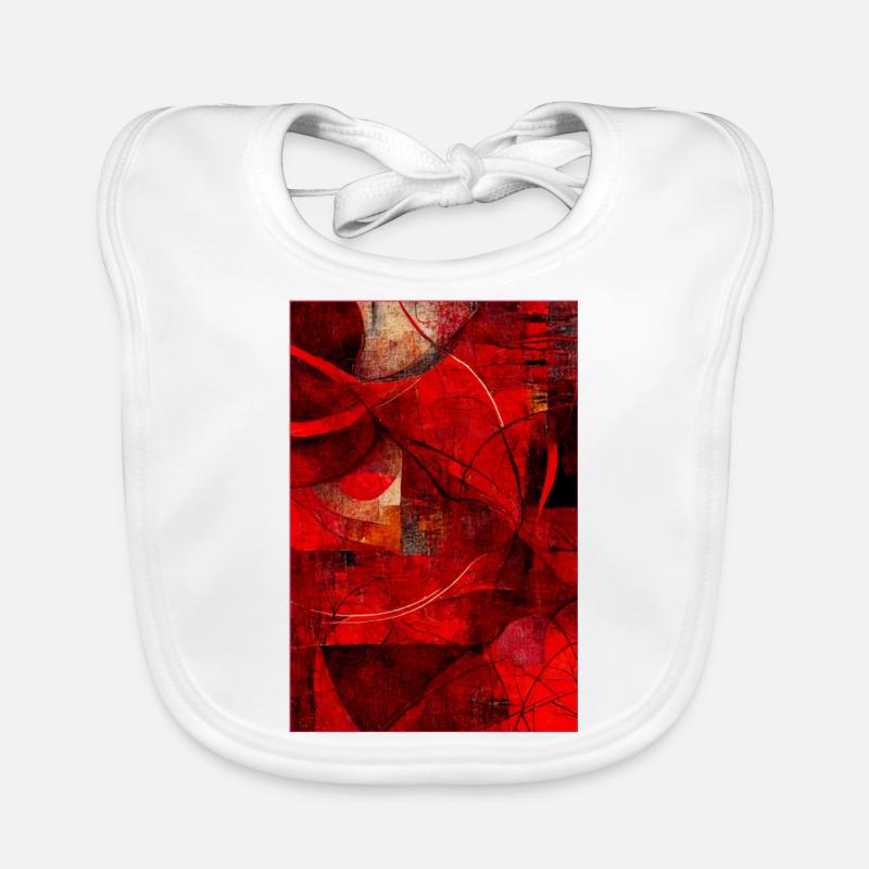 Fabric red pattern abstract Baby Bio-Lätzchen