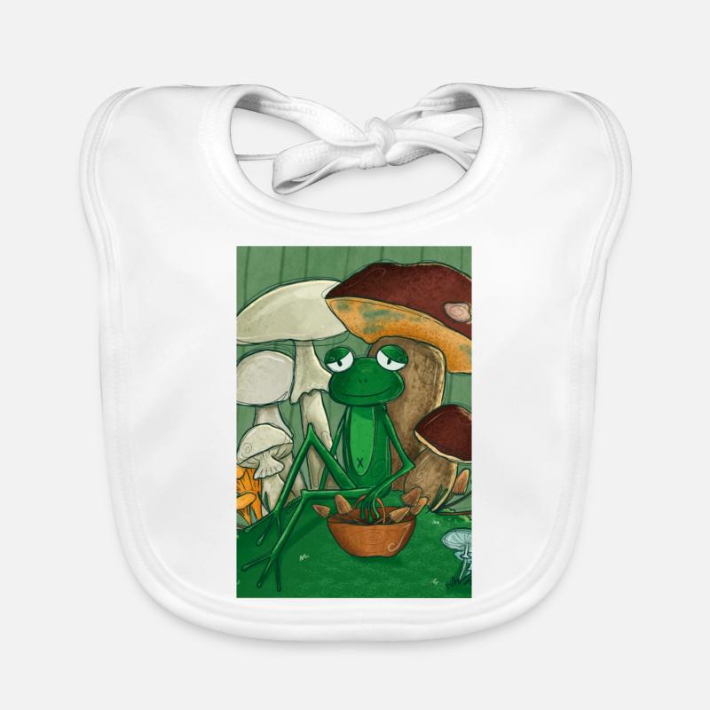 Grenouille cueillant des champignons Bavoir bio Bébé