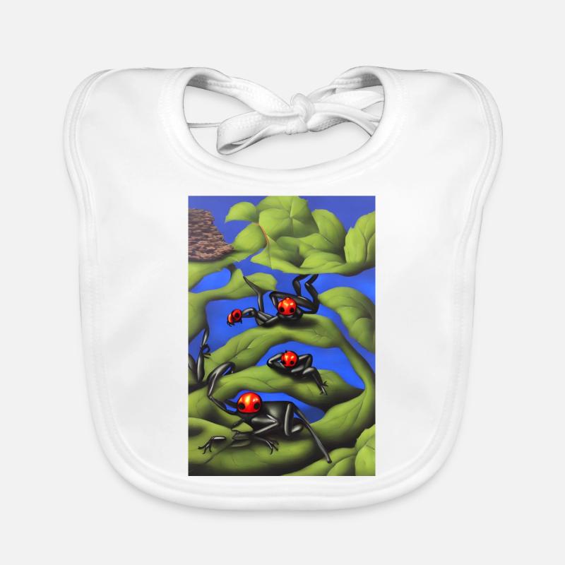 Grenouilles sur plante - Bavoir bio Bébé - blanc