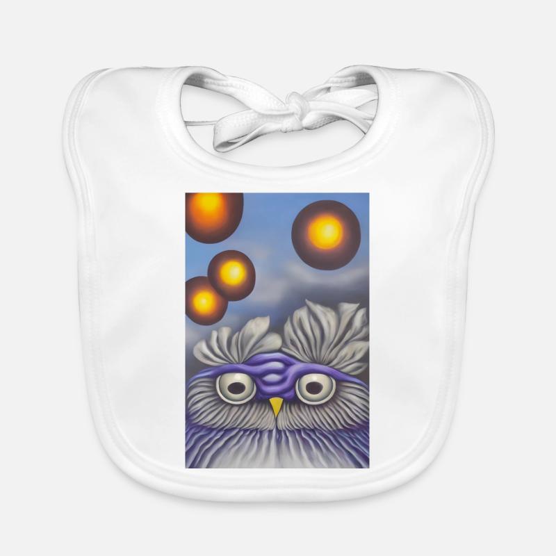 Eule mit Mond Baby Bio-Lätzchen