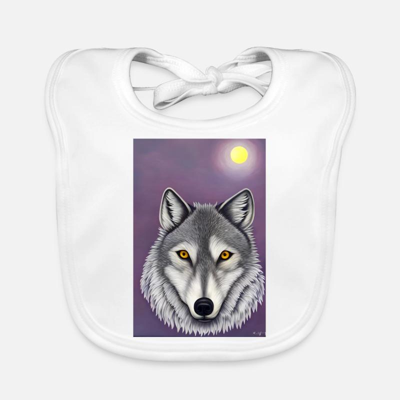 Wolf under the Moon Organic Baby Bibs