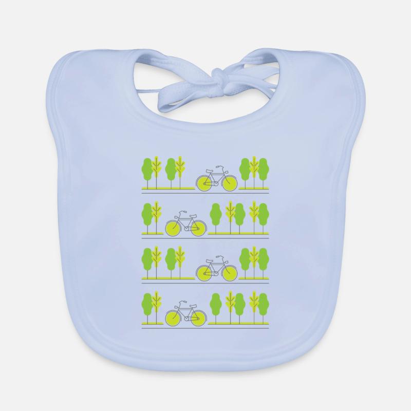 Radfahren durch den Frühling (graue Linien) Baby Bio-Lätzchen
