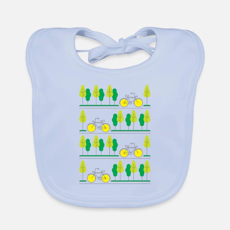 Cycling through the summer (grey lines) Organic Baby Bibs