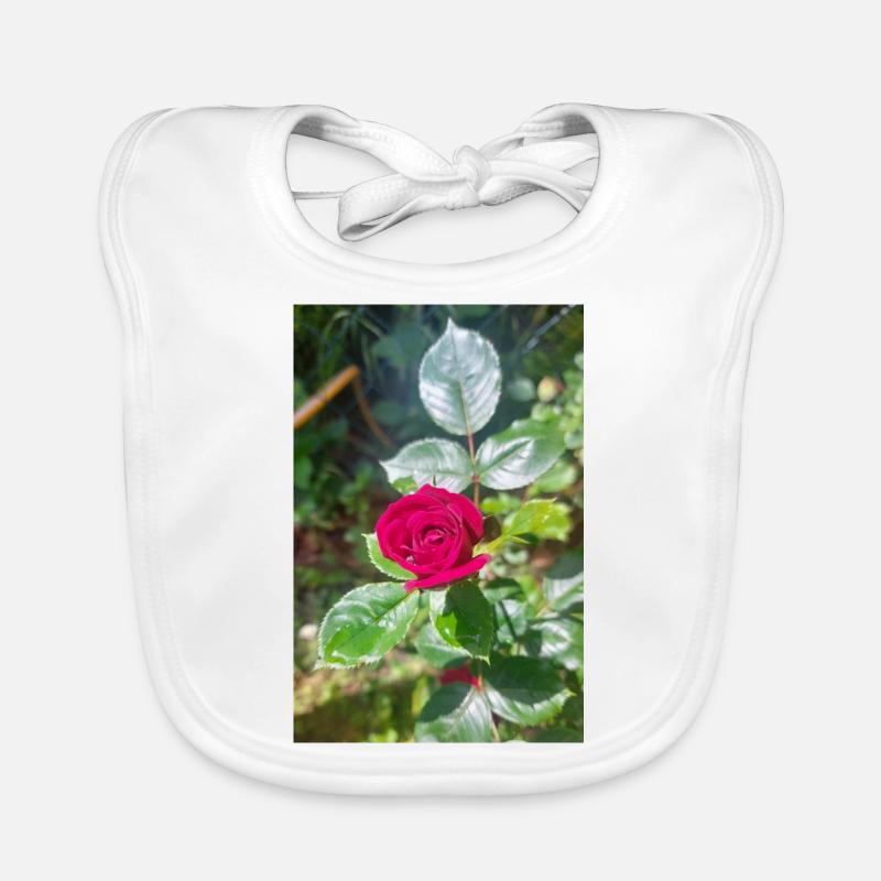 Rote Rose Baby Bio-Lätzchen