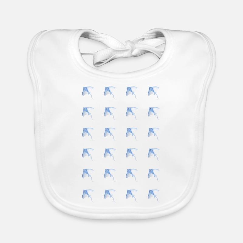 Ray pattern (fish, sea creatures, ocean) Organic Baby Bibs
