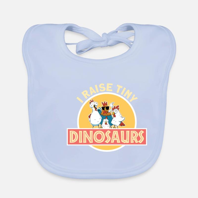 I raise tiny Dino Hühner Hahn Bauer Dinosaurier Baby Bio-Lätzchen