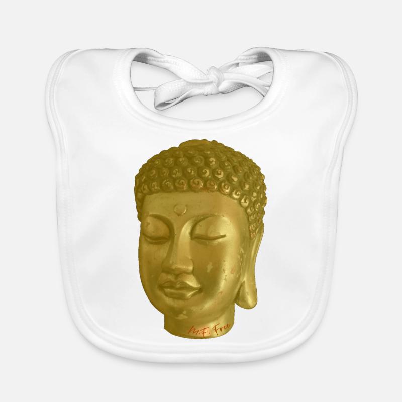 Buddha Gold - Baby Bio-Lätzchen - Weiß