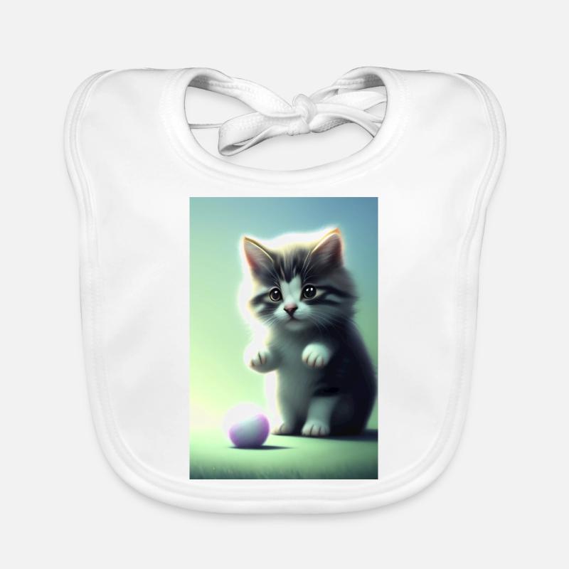 Petit bébé chat mignon Bavoir bio Bébé