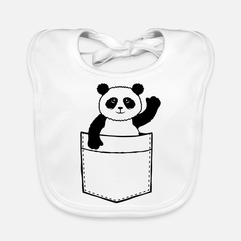 Voyage Chest Poche Panda Ours Vagues Amicales Bavoir bio Bébé