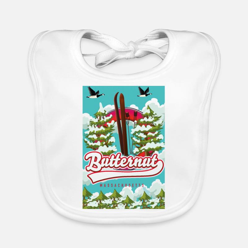 Affiche de ski Butternut massachusetts Bavoir bio Bébé
