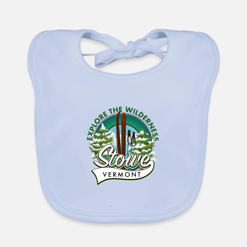 Stowe Vermont Ski-Logo Baby Bio-Lätzchen