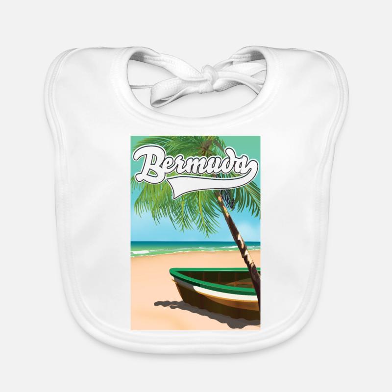 Affiche vacances aux Bermudes Bavoir bio Bébé