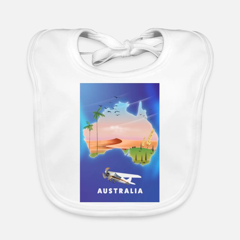 Australia travel map Organic Baby Bibs