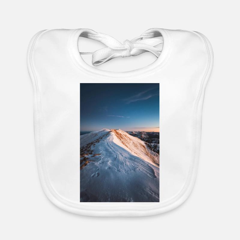Alpen Glow On Agrafa mountain range in Greece Organic Baby Bibs