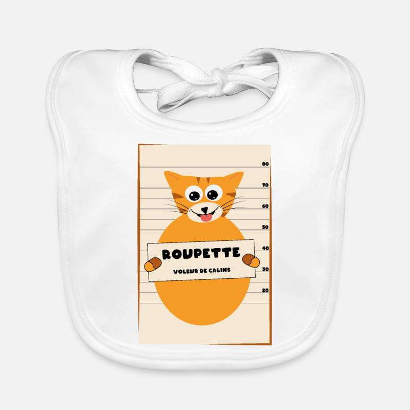 "Roupette" le chat arrêté Bavoir bio Bébé