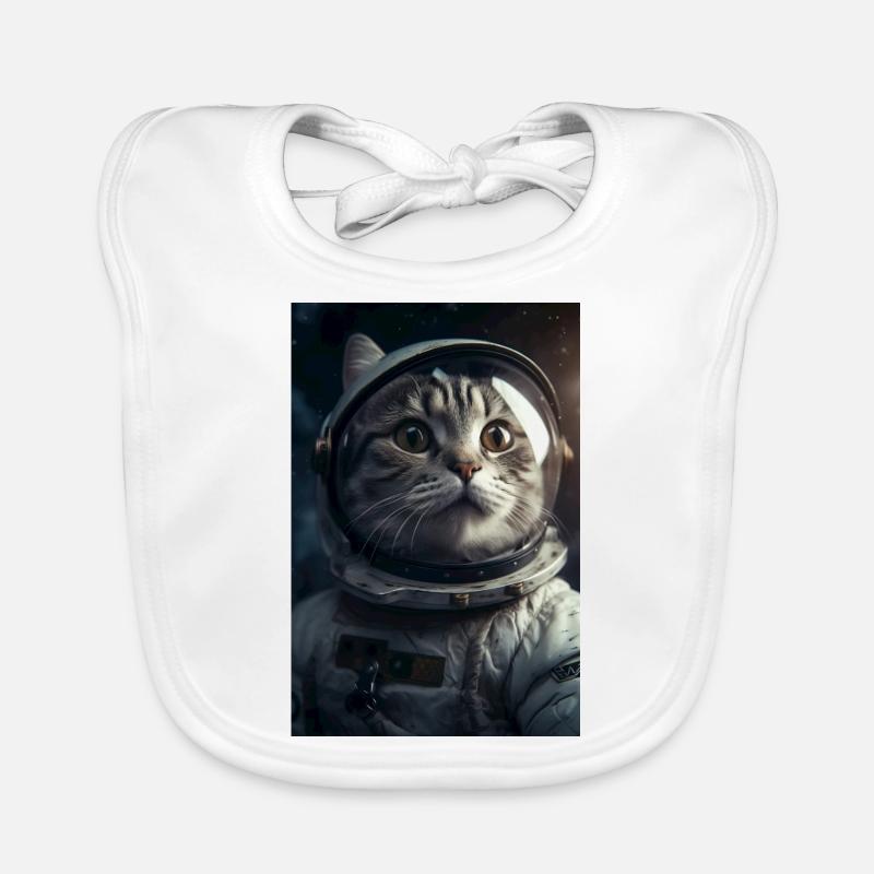 Katze Astronaut Geschenk Baby Bio-Lätzchen
