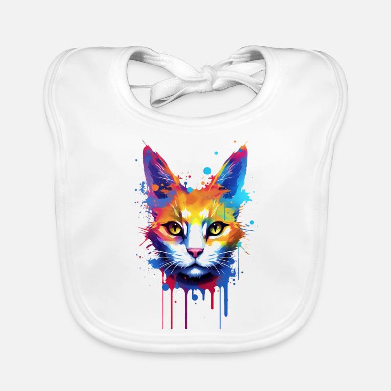 Chat extravagant Bavoir bio Bébé