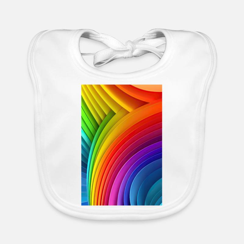 Rainbow Reverie: Impression colorée LGTBQ + Pattern Art Bavoir bio Bébé