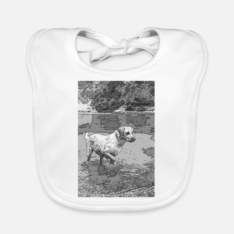 le labrador dans l'eau Bavoir bio Bébé