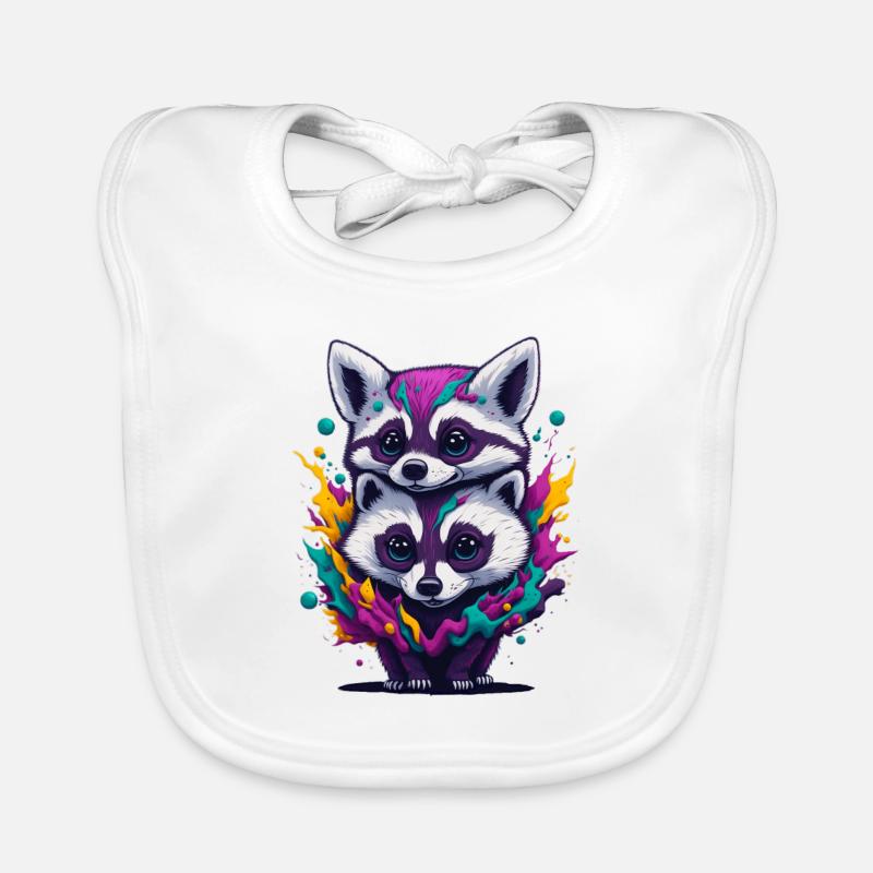 Racoon 3 Organic Baby Bibs