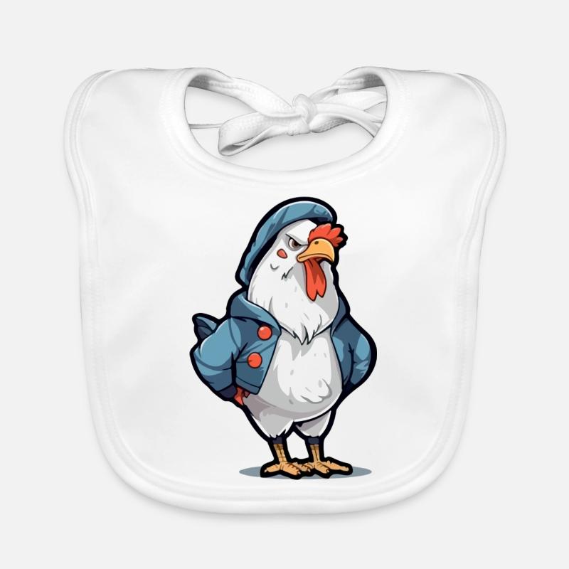 Bobby the grumpy rooster Organic Baby Bibs