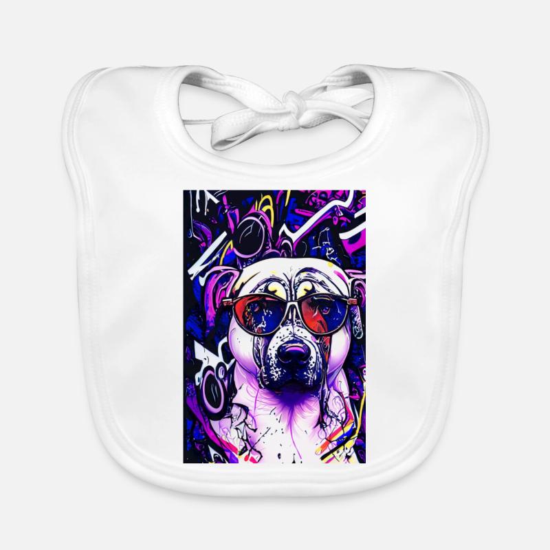 Modern Pop Art Pug Pug Life Organic Baby Bibs