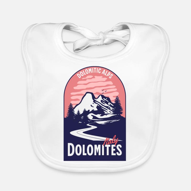 Dolomites Italy Mountain Sunset Organic Baby Bibs