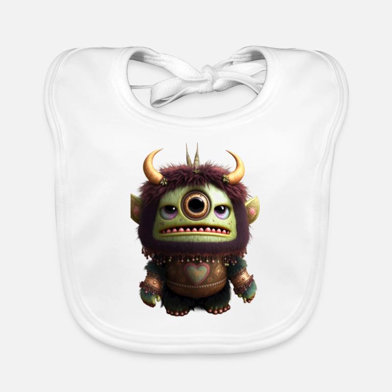 Monstre de dessin animé - Bavoir bio Bébé - blanc