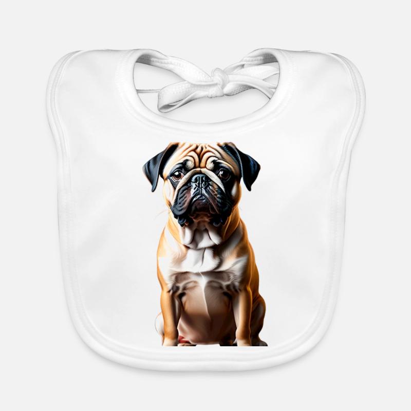 Thème Pug Dog Bavoir bio Bébé