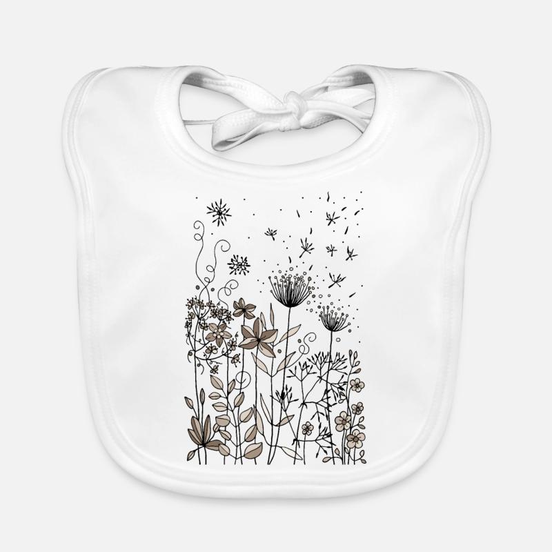 Blumen - Baby Bio-Lätzchen - Weiß