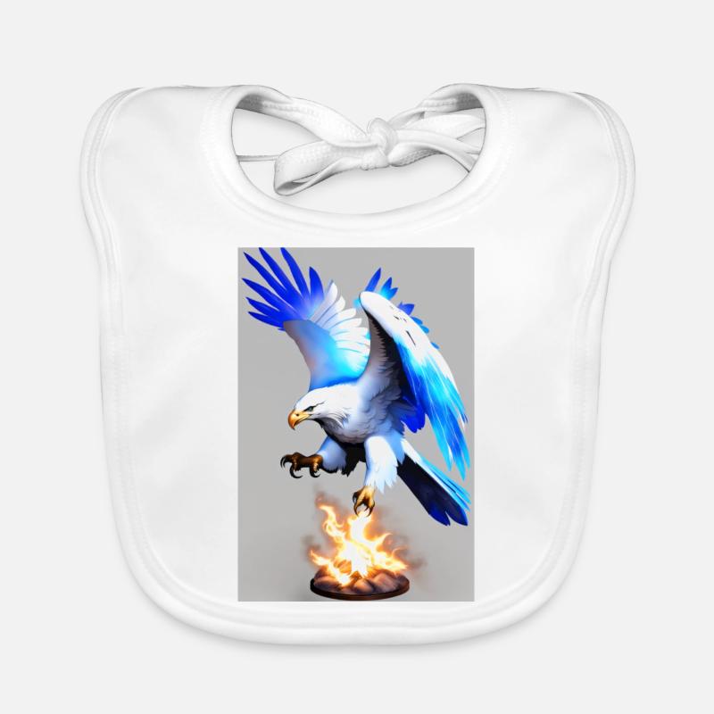 White Animals Eagle Organic Baby Bibs