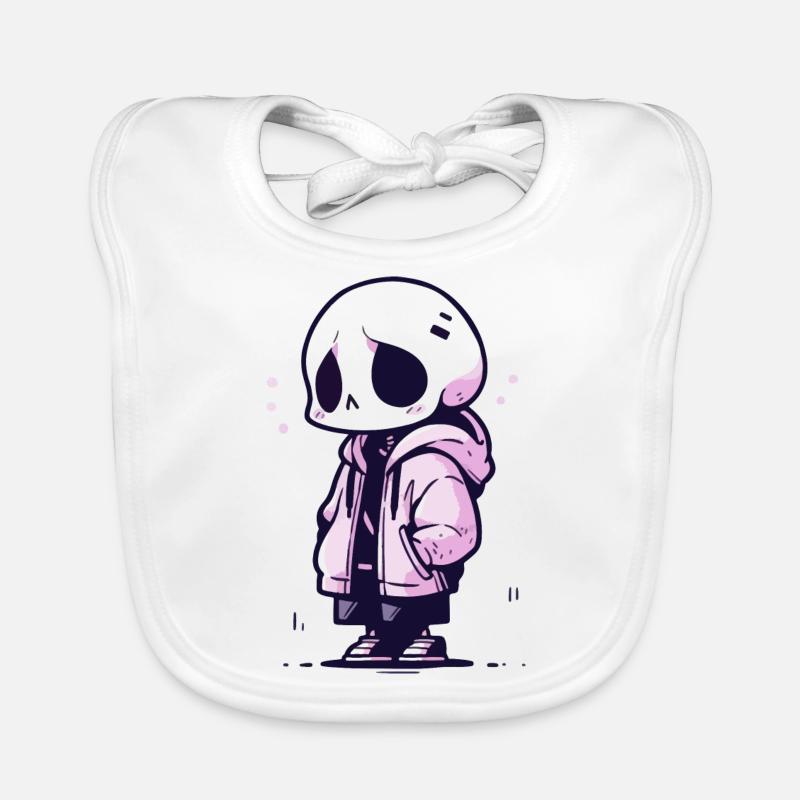 Squelette mignon d’Halloween - Design effrayant mignon Bavoir bio Bébé