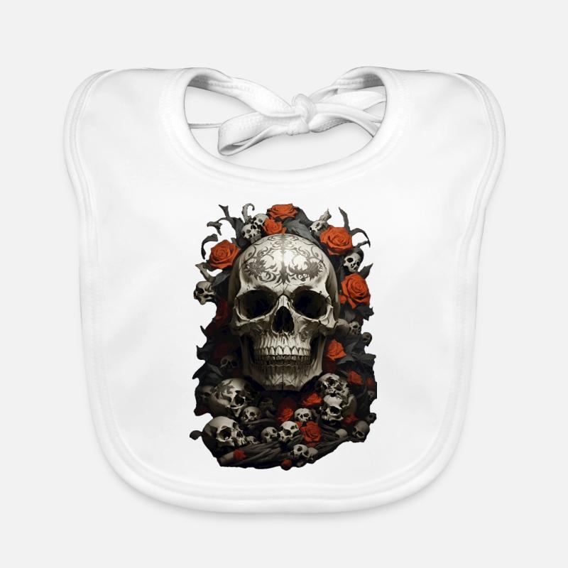 Dark Romance: Skulls and Roses Organic Baby Bibs