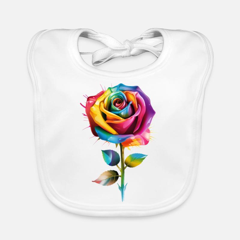 Colorful Rose Organic Baby Bibs