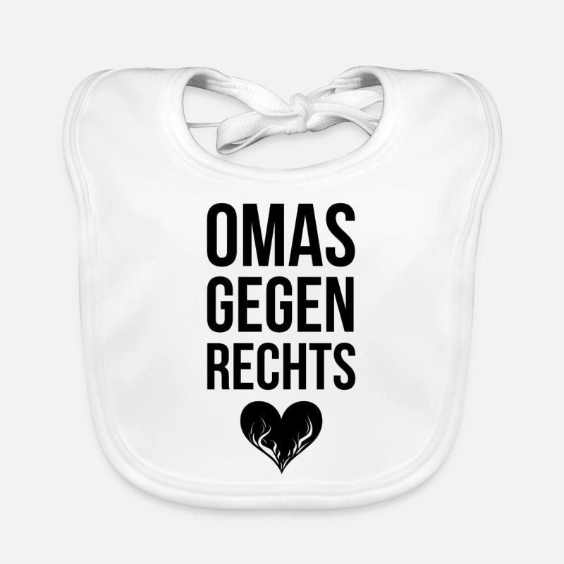 OMAS GEGEN RECHTS mit Herz Baby Bio-Lätzchen