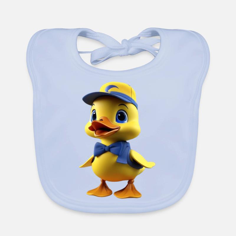 Sweet duck with cappie Organic Baby Bibs
